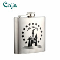 Fashion Unicolor Logo Customized Stainless Steel Hip Flask